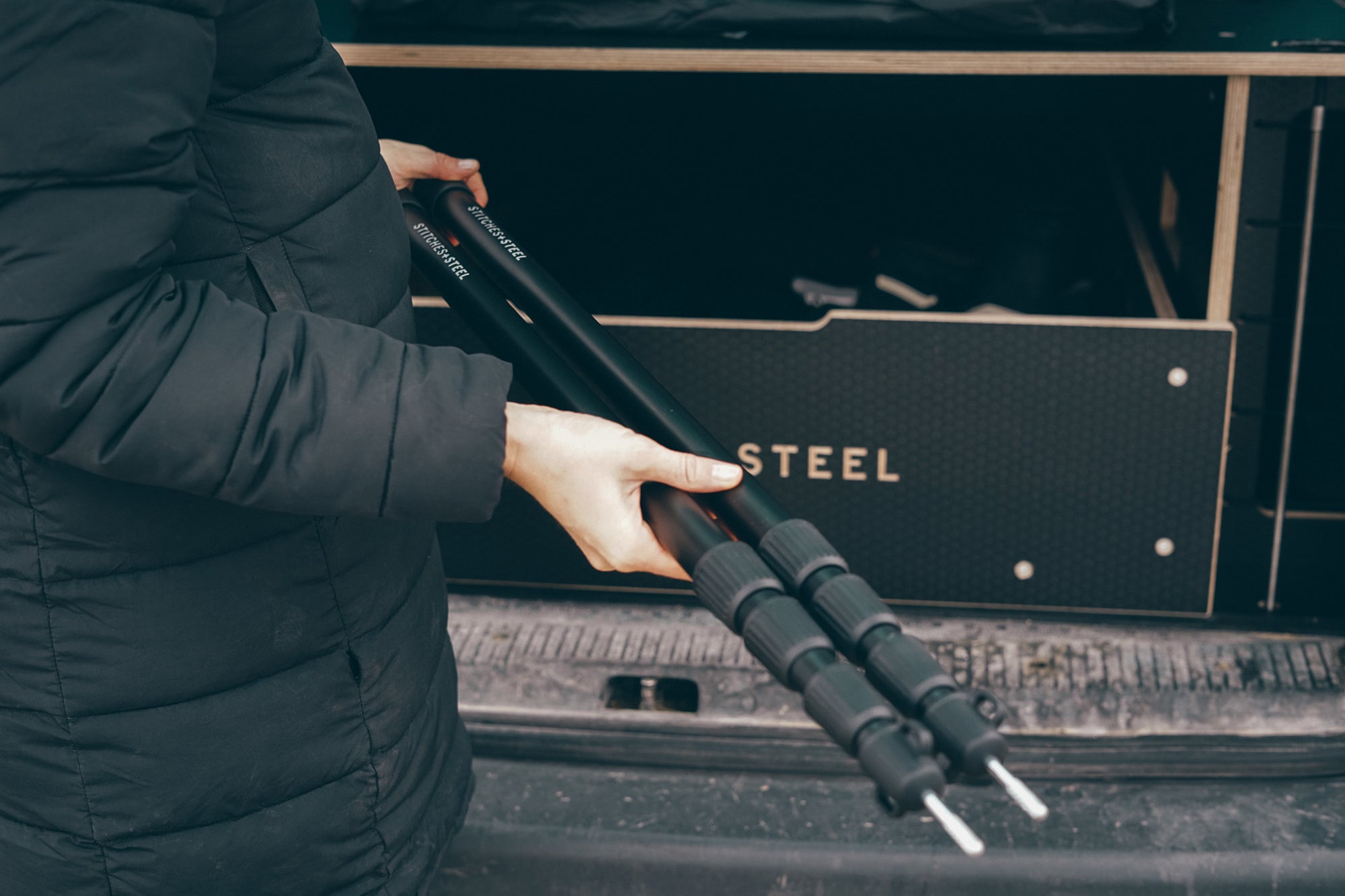 Black Aluminium Extension Awning Pole