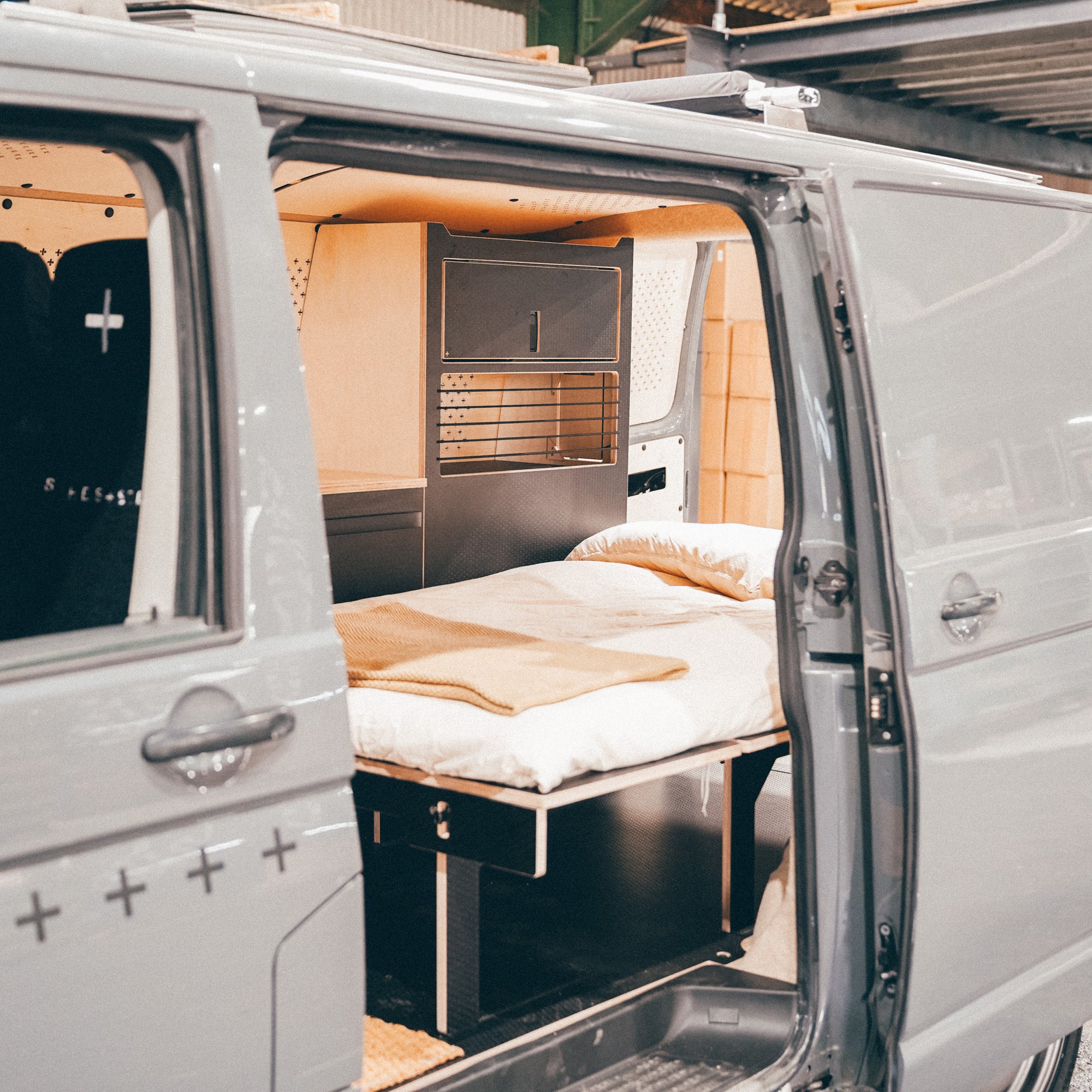 Black on Black, EX Monster Energy, twin sliding door, T6.1 Campervan.