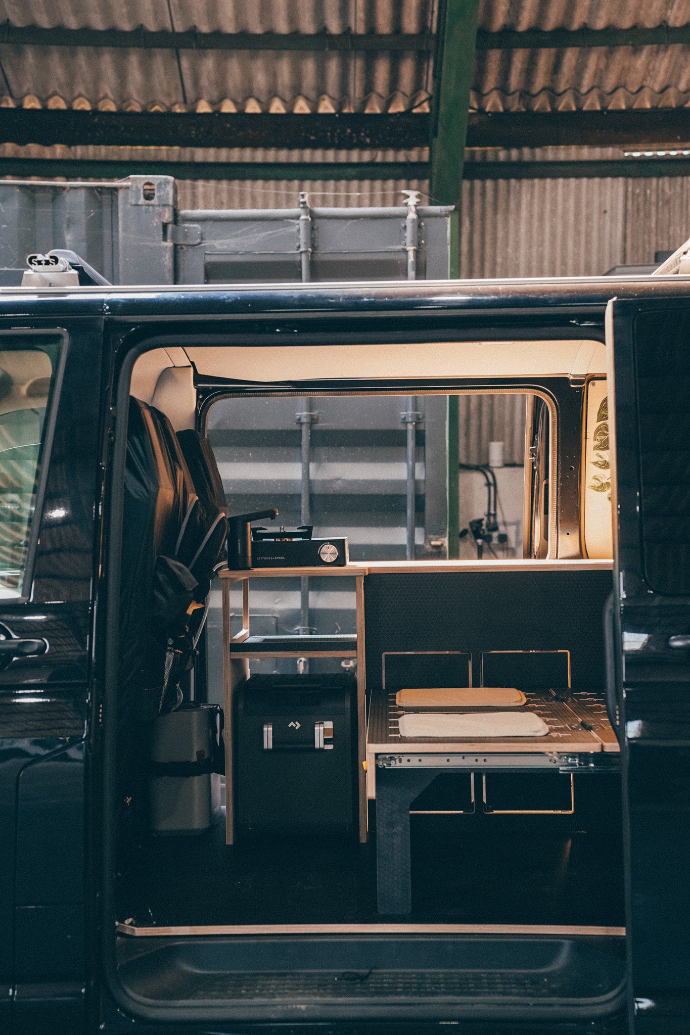 Black on Black, EX Monster Energy, twin sliding door, T6.1 Campervan.