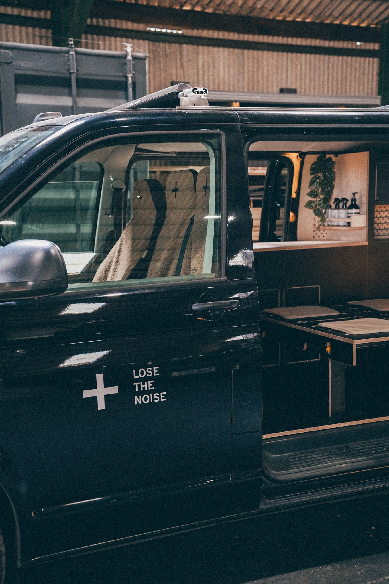 Black on Black, EX Monster Energy, twin sliding door, T6.1 Campervan.
